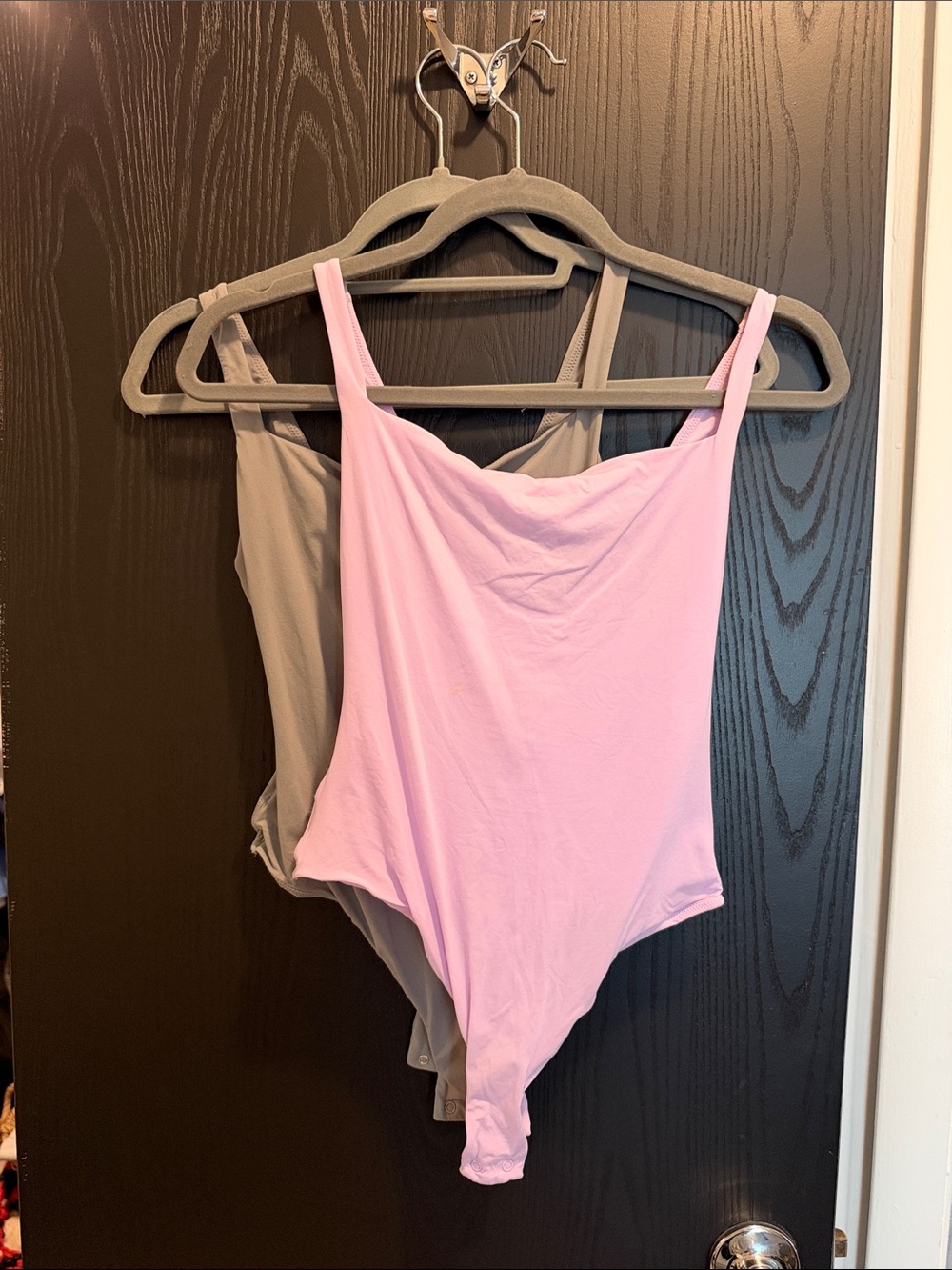 Skims Women’s Pink, black & grey Bodysuit Set